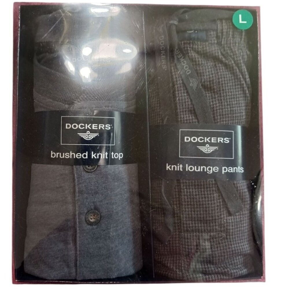 Dockers Mens Sleepwear Set Brushed Knit Top & Knit Lounge Pants Comfortable